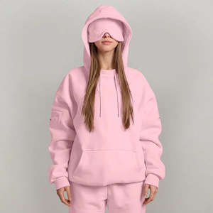 Sudadera con Capucha Verde Menta para Mujer, Marca BLIZ SPORTS WEAR, Estilo Casual, Holgada, con Hombros Caídos, Color Sólido, 100% Algodón Tejido, con Cremalleras, para Otoño - Product Image 6