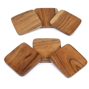 Walnut Wooden Round Mats & <b>Pads</b> Useful in Office Home and Hotel Tabletop Tea and <b>Coffee</b> Serving Coaster Handicrafts - Product Image 6