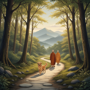 Camiseta Vintage Zen 2025-2026 'Walk for Peace Monks Dog USA Journey' Estilo Vintage Promocional - Product Image 3