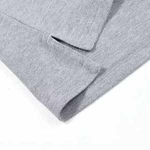 Polo à manches en coton décontracté, brodé, polo personnalisé anti-boulochage de grande taille, plusieurs couleurs - Product Image 2