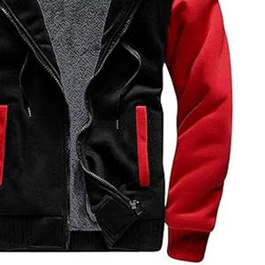 Sudadera con capucha de diseñador con cremallera completa personalizada, ropa para hombre, Sudadera con capucha roja con estampado abullonado, personalizable, 100% algodón, cremallera completa, calle - Product Image 5