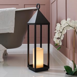 Lumières festives extérieur grand Oslo bougie lanterne noir sans cadre décoratif lumière LED décoration de jardin à un prix raisonnable - Product Image 6