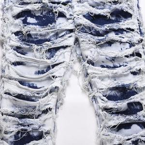 Le dernier design de jeans déchirés sol blanc Slim Denim pantalon mode petit pied jean pantalon pour hommes - Product Image 5