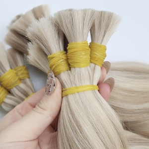 Premium Vietnamese Remy Human Hair Bulk Extensions Blonde Ombre Double Drawn Single Weft Dyed Hair Bundles - Product Image 3