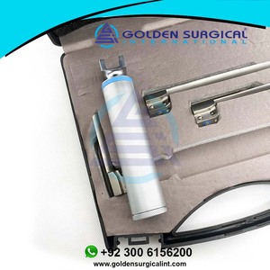 Bombillas LED de fibra óptica para intubación traqueal, Clínica de Hospital, laringoscopio para mascotas, acero inoxidable, tres cuchillas, anestesia Animal - Product Image 5