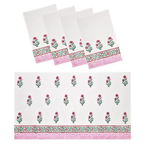 BLOCS d'INDE 10e couleur doux gaufré coton bloc de serviette de bain imprimé ensemble avec 4 essuie-mains - Product Image 2