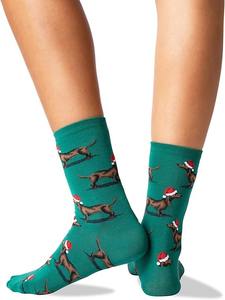 Calcetines divertidos y festivos de Navidad y hasta la rodilla Patrones de vacaciones impresos con logotipo inferior - Product Image 6