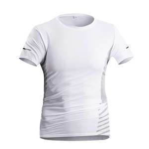 T-shirts sportifs en sérigraphie avec logo personnalisé, tissu tricoté, matière en spandex et polyester, coupe ajustée, qualité supérieure, OEM pour hommes - Product Image 5