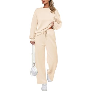 Ensemble de sweat-shirt à capuche long pour femme, automne-hiver, personnalisé, tissu polyester/coton, col rond, impression numérique, écologique - Product Image 4