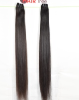 Prix de gros Meilleurs fournisseurs Extensions de cheveux humains indiens lisses Noir naturel Grade Remy Double trame cousue à la machine