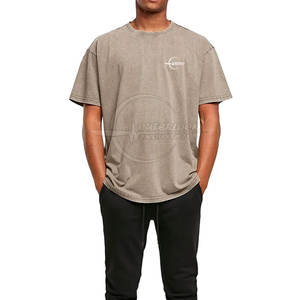 Camiseta lavada ácida para hombre de estilo personalizado, camiseta informal de 100% algodón de manga corta talla grande a la venta - Product Image 6