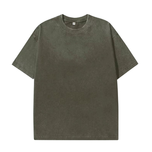 Camiseta de gran tamaño en blanco para hombre, 260GSM, peso pesado, logotipo personalizado en 3D, impresión Vintage, lavado con ácido, camisetas para hombre - Product Image 5