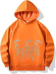 Ropa de calle ligera Sudadera con capucha de diamantes de imitación con cordón Trajes casuales de manga larga Jersey Sudaderas con capucha y sudaderas de gran tamaño - Product Image 3