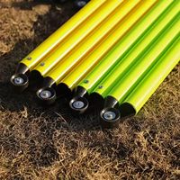 Poste de Slalom Plegable de PVC de Alta Calidad para Entrenamiento de Agilidad en Fútbol en Interiores/Exteriores, Base de Domo Amarilla
