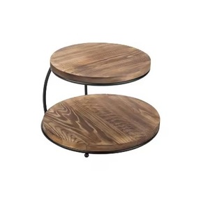 Royal Design Soporte de pastel de madera de metal de dos niveles Servidor de postres doméstico de alta calidad para oficina en casa Precio bajo Pilar elegante - Product Image 6