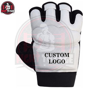 Gants de MMA pour adultes en cuir PU, couleur noir et blanc, bon vendeur, fabrication au Pakistan, service OEM, fermeture à boucle et crochet, couleurs personnalisées - Product Image 3