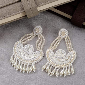 Elegant Handmade Beaded <b>Pearl</b> <b>Drop</b> Dangle <b>Earrings</b> for Women Vintage Boho Statement Jewelry Lightweight Party Accessories Gift - Product Image 3