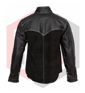 Chaqueta de soldadura de cuero de gamuza de grano negro, cuero de vaca dividido de alta resistencia, 200C antiestático, respirador resistente al calor, seguridad - Product Image 2