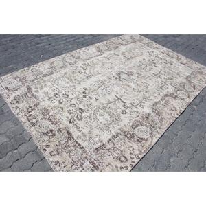 พรมตุรกีโบราณขนาดใหญ่ 5.9x8.9 ฟุต (180x271 ซม.) ลายดอกไม้สีขาว - Product Image 3