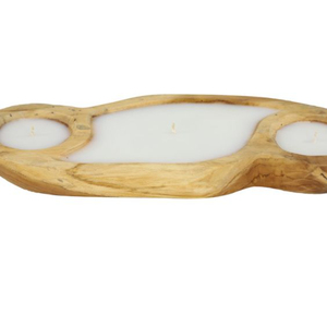 Grand bougeoir en bois massif attrayant fait à la main en bois pur de forme personnalisée idéal pour la décoration de bougie d'intérieur - Product Image 1