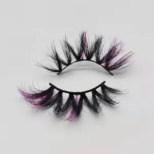 Velyx Großhandel Farb wimpern mit Nerz wimpern lila Private Label Farbe Wimpern 3D Handmade False Colour ful Lashes