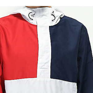 Veste coupe-vent d'hiver à col rond pour homme, vente chaude, nouveau design à blocs de couleur, fermeture éclair, décontractée, devant uni, revêtement teinté - Product Image 3