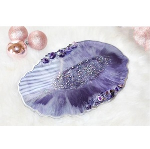 Handmade Large <b>Resin</b> Art Tray Custom Aesthetic Vanity Coffee Table Decor for Wedding Occasions Best Quality Engraved Design - Product Image 4