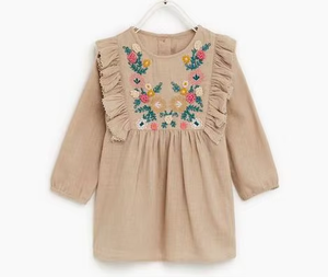 -Trendy-New-Stylish-Baby-Girl Frock--Dress with Beautiful Embroidery & Customize in Any Size & Color =2021 - Product Image 2