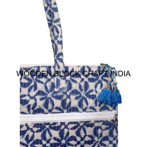 Digital Print Eco Friendly 100% Cotton Quilted With Handle laptop Bag With Handle Laptop Bag With Pocket Cover - Product Image 3