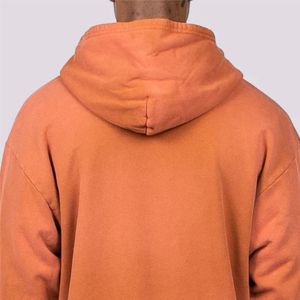 Sudadera con capucha lavada de alta calidad de algodón 100% de peso pesado Sudadera con capucha de moda de calle alta - Product Image 6