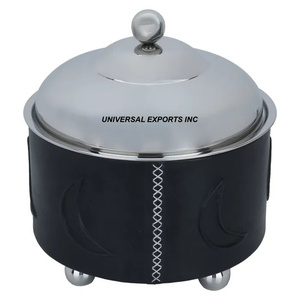 Casserole en métal au design traditionnel, de qualité supérieure, fabriquée à la main, élégante et raffinée, chauffe-plat en métal de style classique. - Product Image 1