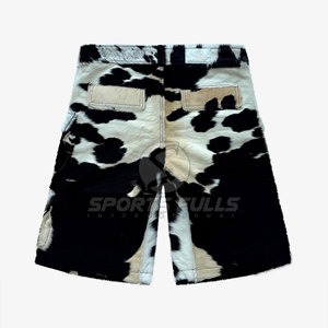Custom <b>Tailored</b> Casual Canvas Hair-on Hide <b>Men's</b> <b>Shorts</b> with Contrast Stitch and Lining - Product Image 4