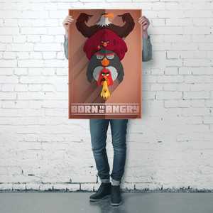 Affiche sur toile moderne Angry Birds « Born to Be Angry » avec cadre noir pour décoration murale - Product Image 4