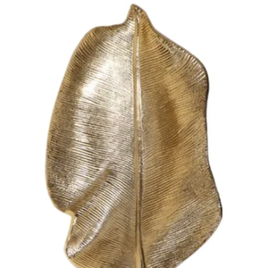 Plato de hoja de plátano de oro de metal de Venta caliente al precio al por mayor con personalización - Product Image 1