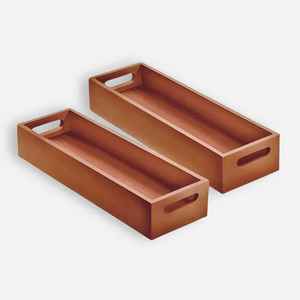 Plateau de service en bois Plateau Forme ronde Conception attrayante Taille personnalisée pour le service de collations - Product Image 1