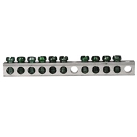 Barre de liaison neutre en alliage d'aluminium PCB 6061-T6 Pk15gta & Barre de bus de mise à la terre à 15 pôles avec cosses mécaniques AWG ECGB