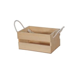 ตะกร้าไม้สนสำหรับจัดงานแต่งงานของขวัญต้นไม้กล่องไม้ที่มีด้ามจับเชือกสำหรับตกแต่งบ้านและสำนักงาน - Product Image 1