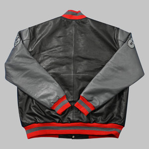 Chaquetas universitarias personalizadas del mejor diseño, cuerpo de lana de alta calidad, cuero genuino con cuello levantado, lona para la temporada de invierno - Product Image 6
