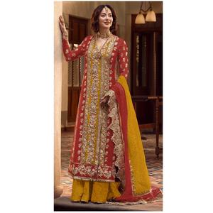Top Quality Designer Heavy Organza Pakistani <b>Suit</b> with Embroidery Sequence Work with Stone <b>Women</b> Party Wear <b>Dress</b> - Product Image 1