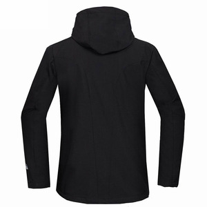 Offre Spéciale vestes de sport à coque souple noire personnalisées pour hommes nouveau design veste en toile imperméable thermique extérieure avec col montant - Product Image 2