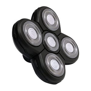 Afeitadora Eléctrica Recargable Clásica de 5 Cabezales, Afeitadora Rotatoria Negra Universal a Prueba de Agua para Rostro y Cuerpo de Hombre, Clasificación IPX7 - Product Image 1