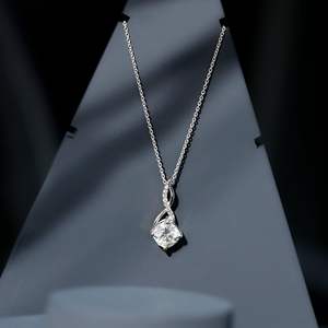 Collier pendentif RITZIN Infinity avec moissanite certifiée pour femme - 8 mm, argent sterling 925, plaqué platine/or/argent - Product Image 3