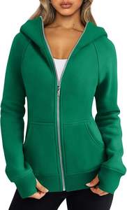 Femmes Zip Up Hoodies Polaire Vestes Sweats Surdimensionnés Automne Mode Tenues Chandails Vêtements D'hiver - Product Image 4