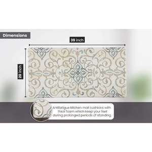 Tappeto Antifatica per Cucina 20x39, Motivo Rustico a Medaglione in Rilievo, Lavabile, in Schiuma, Nylon e Gomma - Product Image 5