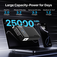 Banco de Energía Nobis 222W 25000mAh con Pantalla a Color, Carga Rápida, Cargador Portátil para Laptop, Macbook, iPhone
