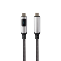Cable de carga rápida USB C a USB C PD de 240W con pantalla LED, marcador electrónico, viene con Cable tipo C trenzado de nailon de alta durabilidad para