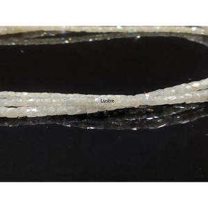 Perles de diamant blanc naturel facettées en tube, taille coussin, 1,5-2,5 mm, brins de 16 pouces - Product Image 2