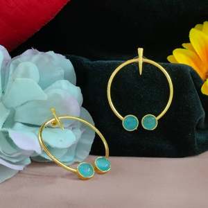 Pendientes de gota de piedra moissanita con diseño de círculo versátil y ligero brillante moderno y elegante mezcla perfecta de moda simple - Product Image 5