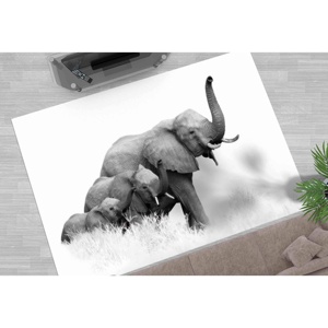 Alfombra Familiar con Diseño de Elefantes, Alfombra Estampada, Decoración para Cuarto de Hombre, Alfombra de Lujo con Diseño Animal, Alfombra Suave con Pelo Largo - Product Image 1