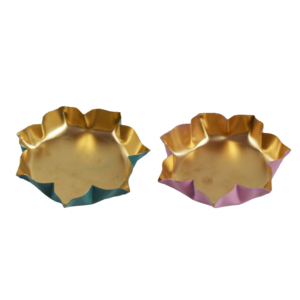 Urli Diya de Metal de alta calidad, paquete de 3 de hierro con Latón para Decoración Interior del hogar, cuenco Diwali Diya para decoración del hogar - Product Image 2